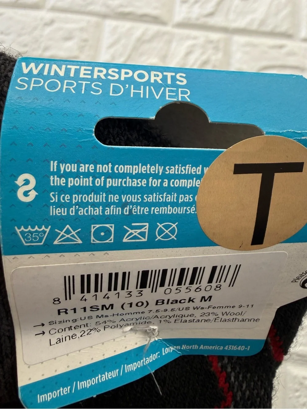 NWT Lorpen mens ski socks Medium wool blend